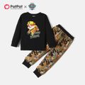 PAW Patrol 2-piece Toddler Boy Rubble Tee and Allover Pants Set Black