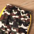 2-piece Toddler Boy Letter Print Long-sleeve Yellow Tee and Camouflage Print Pants Set DarkOrange
