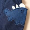 Toddler Boy Animal Dinosaur Embroidered Denim Overalls DeepBlue