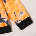 2-piece Kid Boy Letter Print Tie Dye Long-sleeve Top and Elasticized Pants Set Multi-color