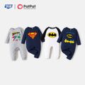 Justice League Baby Boy /Girl Superman Batman 100% Cotton  Jumpsuit Grey