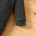 Baby Boy Dark Grey Cable Knit Long-sleeve Hooded Jumpsuit Dark Grey