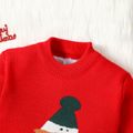 Christmas All Over Snowman Pattern Red Baby Boy/Girl Long-sleeve Knitted Pullover Sweater Red