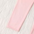 Kid Girl Heart Lace Design Elasticized Leggings Light Pink image 4