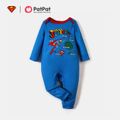 Superman Sibling Graphic Colorblock Top and Allover Pants and Jumpsuit for Baby and Kids Blue
