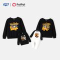 Justice league Family Matching Halloween Letter Stars Zombie Long Sleeve Top Black
