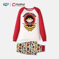 Justice League Family Matching Super Heroes Top and Allover Pants Pajamas Sets Colorful