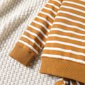 2-piece Toddler Boy Stripe Pullover Sweatshirt and Pants Set Brown
