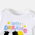 Looney Tunes Baby Girl Rainbow and Moon Allover Flounce Romper White