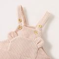 Baby Boy/Girl Solid Corduroy 3D Ears Sleeveless Jumpsuit Overalls Apricot