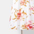 Family Matching Solid V Neck Flutter-sleeve Splicing Floral Print Dresses and Short-sleeve Shirts Sets ColorBlock