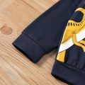 2-piece Kid Boy Letter Dinosaur Print Pullover Sweatshirt and Pants Set Tibetanblue