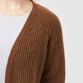 Minimalist Pure Color Long-sleeve Knit Cardigan Brown