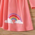 2-piece Kid Girl Rainbow Print Long-sleeve Tee and Unicorn Stars Print Leggings Set Multi-color