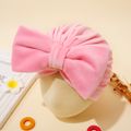 Baby / Toddler Solid Color Bow Flannelette Warm Beanie Hat Pink