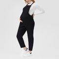 Maternity Solid Dual Pocket Cami Jumpsuit Black
