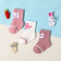 Baby / Toddler Cute Cartoon Striped Winter Thick Terry Socks Pink
