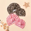 Allover Leopard Print Heart Print Knit Hats for Mom and Me Red