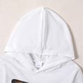 Kid Boy/Kid Girl Face Graphic Print Solid Color Hoodie Sweatshirt White