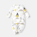 Looney Tunes Baby Girl Stripe Allover Bunny Jumpsuit White