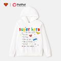 SUPERMAN 100% Cotton Super Hero Family Matching Hooded Sweatshirts White