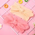 Pure Color Bunny Ears Soft Wide Headband for Girls Pink
