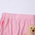 Kindermädchen einfarbige elastische Hose (Bärenpuppe ist im Lieferumfang enthalten) rosa image 3