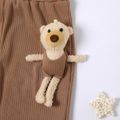 Kid Girl Solid Color Elasticized Pants (Bear Doll is included) LightKhaki