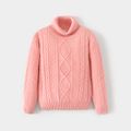 Family Matching Solid Cable Knit Turtleneck Long-sleeve Pullover Sweaters ColorBlock image 3