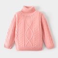 Family Matching Solid Cable Knit Turtleneck Long-sleeve Pullover Sweaters ColorBlock image 2