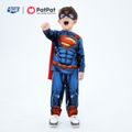 Justice League 3-piece Toddler Boy Super Heroes  Cosplay Costume Set with Cloak and Face Mask Blue image 1