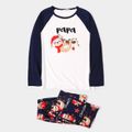 Christmas Sloth and Letters Print Family Matching Long-sleeve Pajamas Sets (Flame Resistant) Dark blue/White/Red image 2
