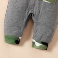 Baby Boy/Girl Grey Hooded Splicing Long-sleeve Jumpsuit Green