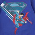 Superman Kids Boy Colorblock  Hooded Allover Sweatshirt BLUEWHITE