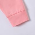 2-piece Kid Girl Letter Print Pink Sweatshirt and Elasticized Pants Set Pink