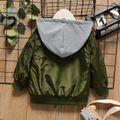 Toddler Boy Casual Zipper Hooded Bomber Jacket Army green