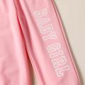 2-piece Toddler Girl Letter Print Pink Hoodie Sweatshirt and Elasticized Pants Set Pink