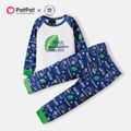 NFL Family Matching SEAHAWKS Colorblock Top and Allover Pants Pajamas Sets Blue