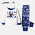 NFL Family Matching LA RAMS Pajamas Top and Allover Pants Sets BLUEWHITE