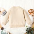 Baby Boy/Girl Cartoon Lion Pattern Beige Long-sleeve Knitted Sweater Beige
