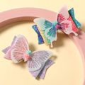 2-pack Colorful Gradient Sequin Butterfly Hair Clip for Girls Color-A