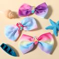3-pack Mermaid Bow Hair Clip Unicorn Bow Hair Clip for Girls Color-A