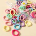 50-pack Multicolor Small Size Rubber Hair Ties for Girls Color-A image 2