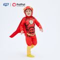Justice League Toddler Boy/Girl Super Heroes Cosplay Costume With Hooded Cloak and Face Mask Red image 4