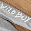 Toddler Boy Letter Print Elasticized Solid Color Pants Light Grey image 5