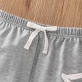 Toddler Boy Letter Print Elasticized Solid Color Pants Light Grey image 4