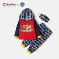 PAW Patrol 3-piece Toddler Boy Christmas Hooded Sweatshirt and Allover Pants Set with Face Mask royalblue