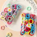 50-pack Multicolor Small Size Rubber Hair Ties for Girls Color-A image 5