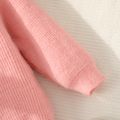 Baby Girl Solid Round Neck Long-sleeve Knitted Pullover Sweater Pink image 5