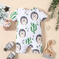 Baby Boy/Girl All Over Hedgehog and Cactus Print Short-sleeve Romper Colorful image 2